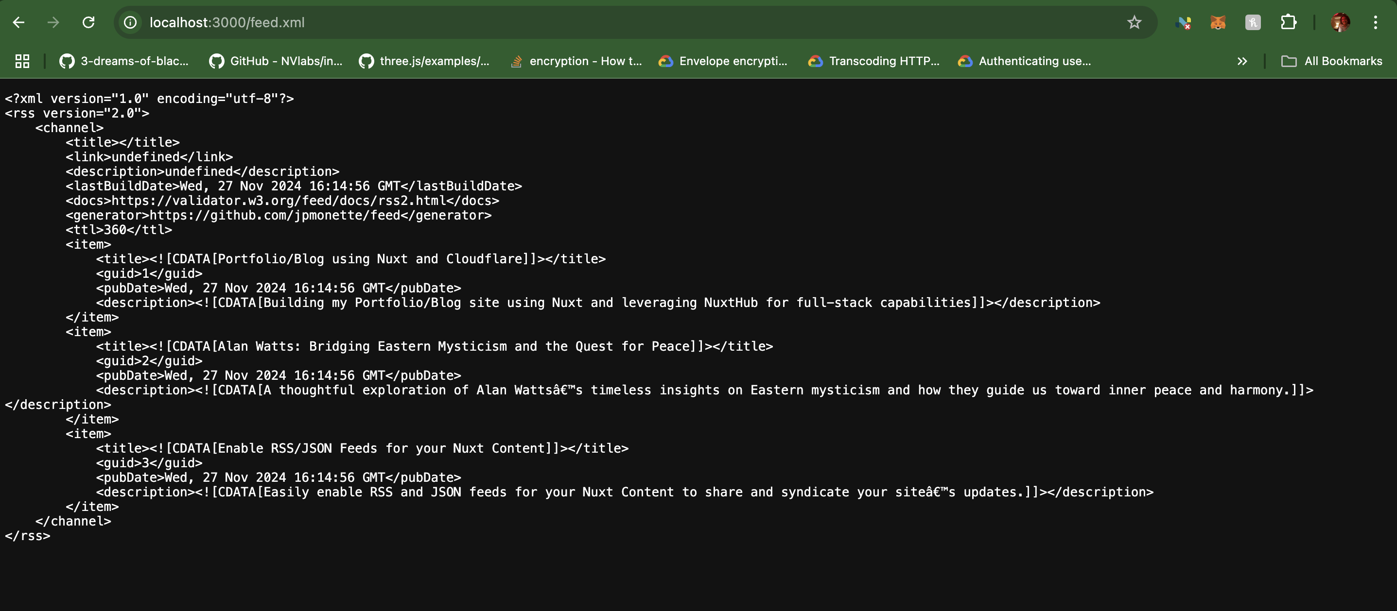 Image of functional XML based RSS Feed