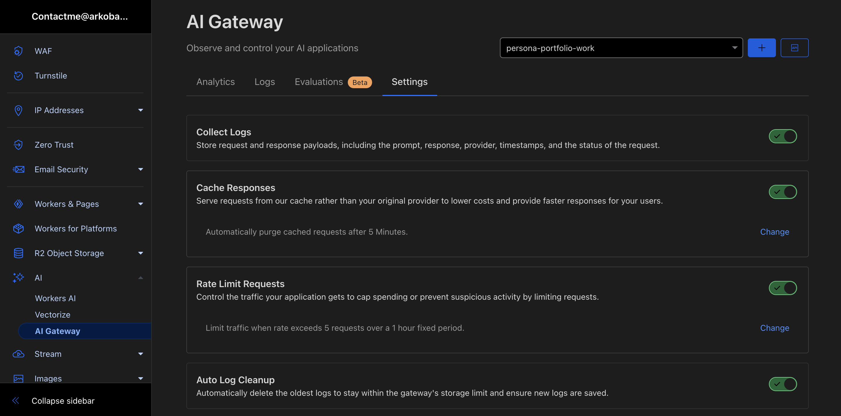 Configure the newly created AI Gateway