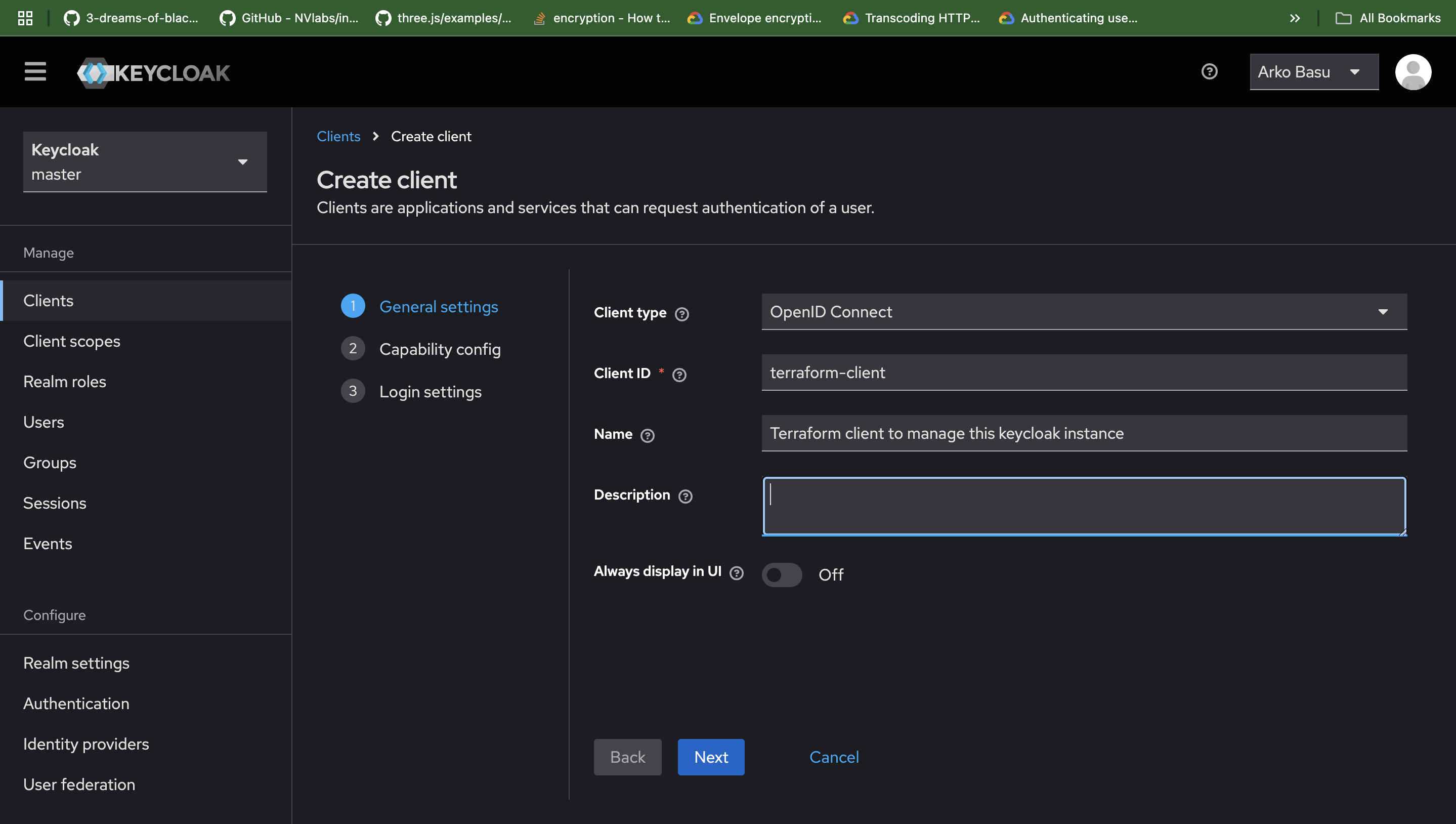 Creating Terraform Client on Keycloak